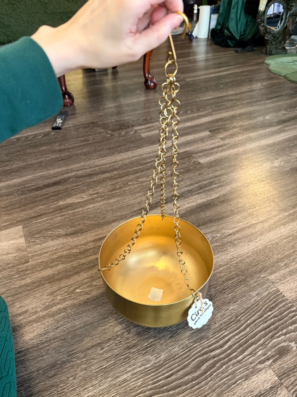 Gold Hanging Planter Bowl - Home Accents